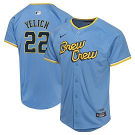 Christian Yelich 22 Milwaukee Brewers City Connect Limited YOUTH Jersey - Powder Blue