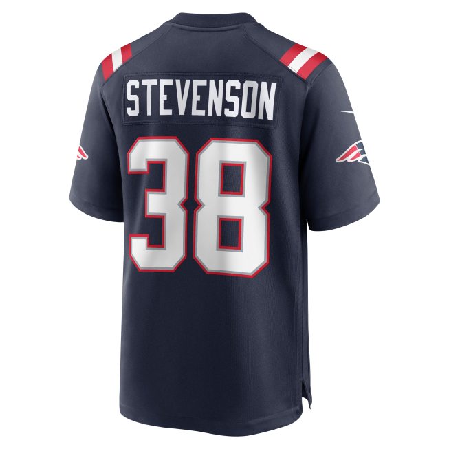 Rhamondre Stevenson New England Patriots Game Jersey - Navy - Image 3