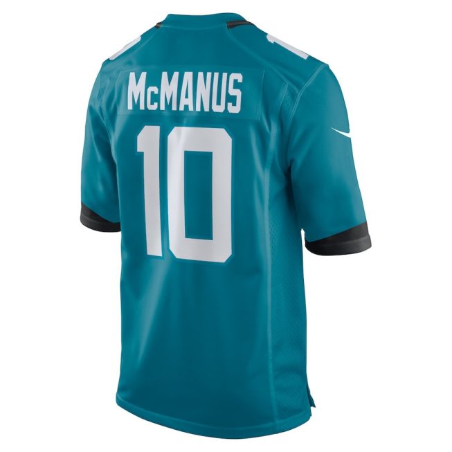 Brandon McManus 10 Jacksonville Jaguars Men Team Game Jersey - Teal - Image 3
