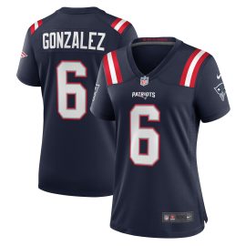 Christian Gonzalez New England Patriots Women's Team Game Jersey - Navy