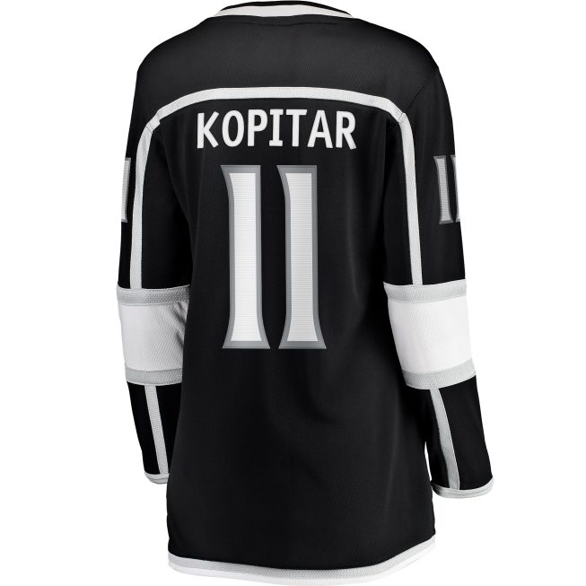 Anze Kopitar Los Angeles Kings Fanatics Women's Home Captain Patch Breakaway Player Jersey - Black - Image 3