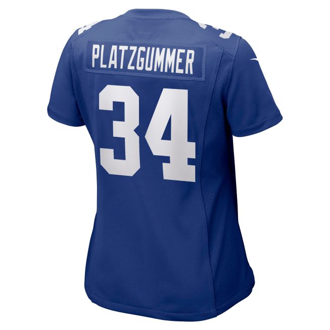 Sandro Platzgummer New York Giants Women's Game Player Jersey - Royal - Image 3
