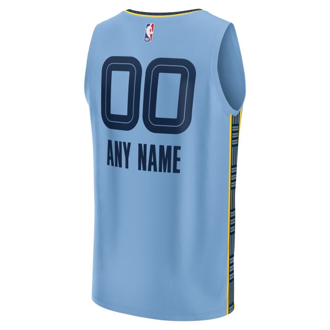 Memphis Grizzlies Fanatics Youth Fast Break Replica Custom Jersey - Statement Edition - Light Blue - Image 3