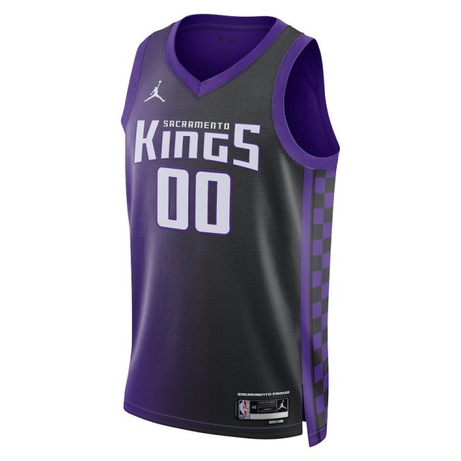 Sacramento Kings Statement Swingman Custom Jersey - Black/Purple - Image 2