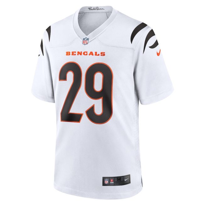 Cam Taylor-Britt 29 Cincinnati Bengals Game Men Jersey - White - Image 2