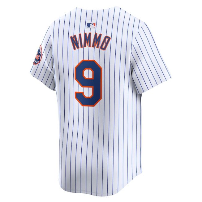 Brandon Nimmo 9 New York Mets Home Limited Player Men Jersey - White - Image 3