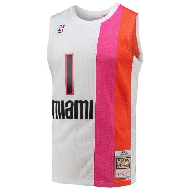 Chris Bosh Miami Heat Mitchell & Ness 2001/02 Hardwood Classics Swingman Jersey - White - Image 2