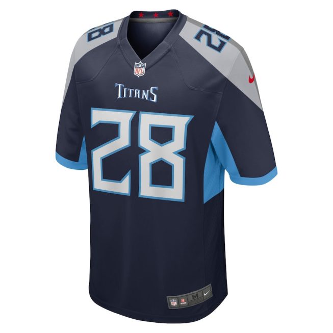 Chris Johnson 28 Tennessee Titans Retired Game Jersey - Navy - Image 2