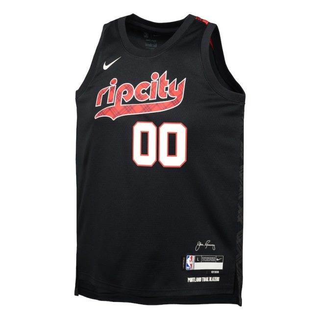 Portland Trail Blazers 2023/24 City Edition Swingman Custom YOUTH Jersey - Black - Image 2
