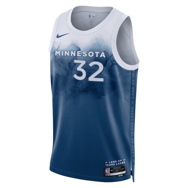 Karl-Anthony Towns 32 Minnesota Timberwolves 2023/24 City Edition Swingman Jersey - Blue - Image 2
