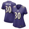 Trenton Simpson Baltimore Ravens Women's Game Jersey - Purple
