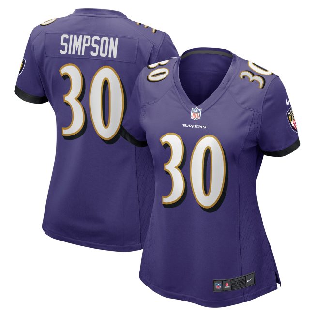 Trenton Simpson Baltimore Ravens Women's Game Jersey - Purple