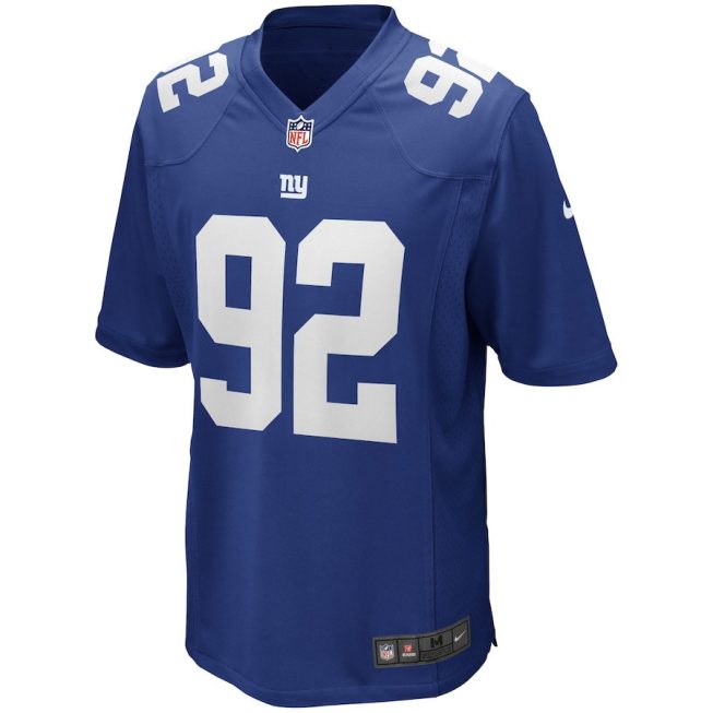 Michael Strahan 92 New York Giants Men Game Retired Jersey - Royal - Image 2