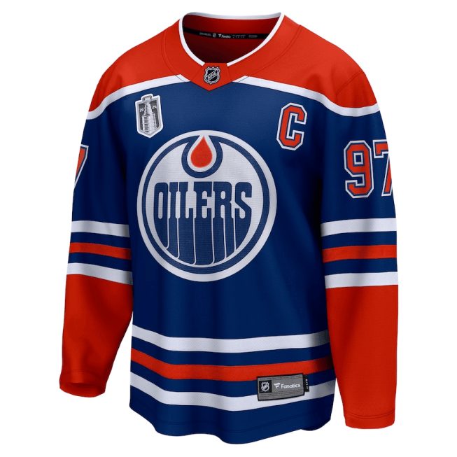 Connor McDavid 97 Edmonton Oilers 2024 Stanley Cup Final Home Breakaway Player Jersey - Royal - Image 3