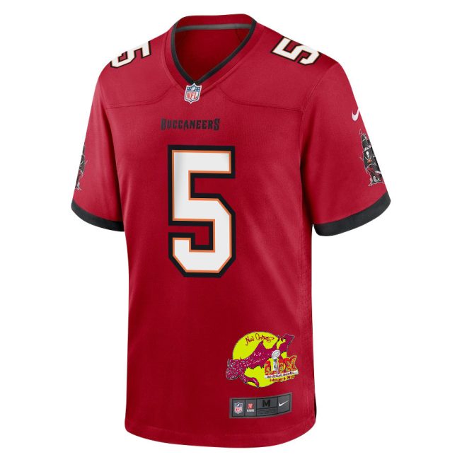 Jack Browning 5 Tampa Bay Buccaneers Super Bowl LIX New Orleans Patch Game Men Jersey - Red - Image 3