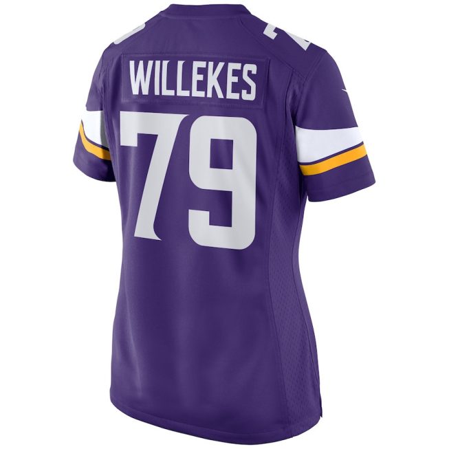 Kenny Willekes 79 Minnesota Vikings Women Game Jersey - Purple - Image 3