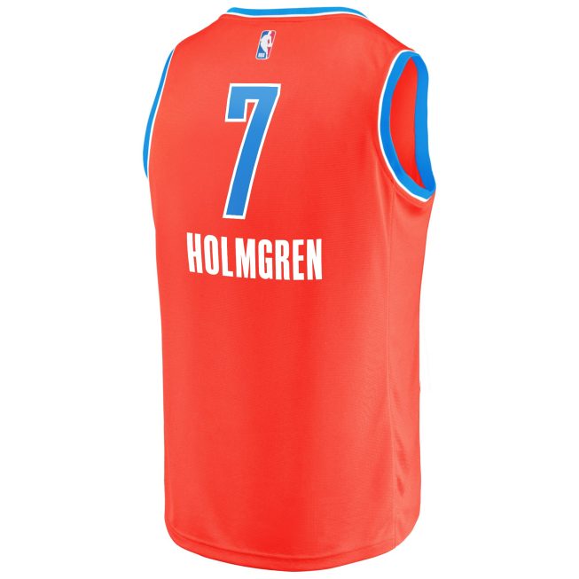 Chet Holmgren Oklahoma City Thunder Fanatics Youth Fast Break Replica Player Jersey - Statement Edition - Orange - Image 3
