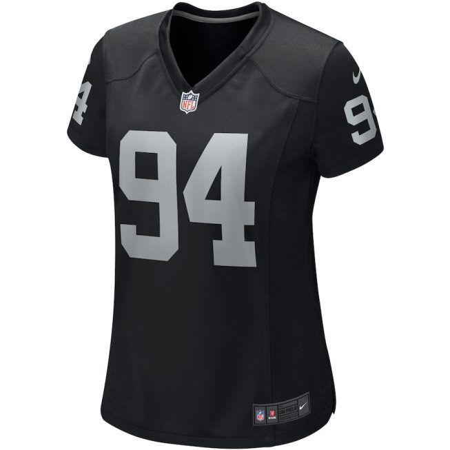 Carl Nassib 94 Las Vegas Raiders Women Game Jersey - Black - Image 2