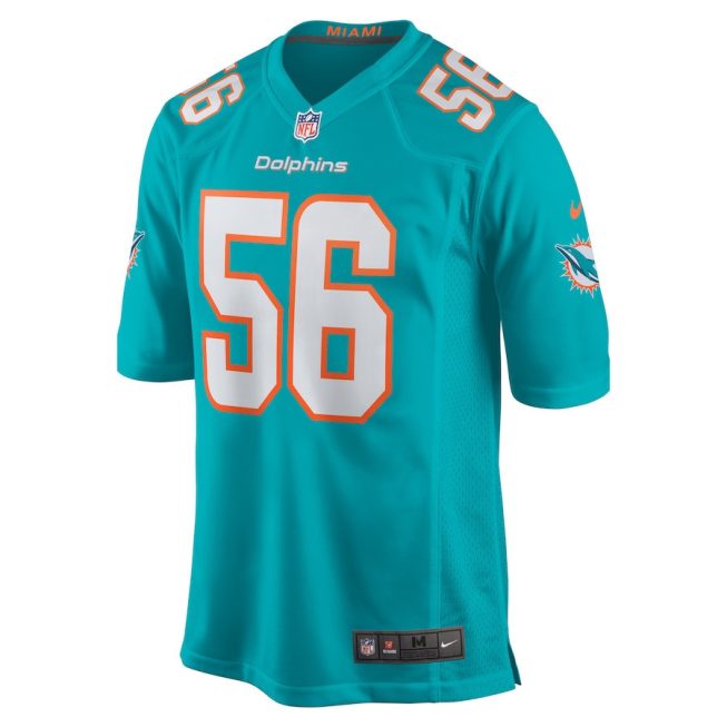Quinton Bell 56 Miami Dolphins Game Men Jersey - Aqua - Image 2