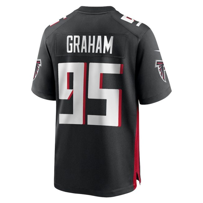 Ta'Quon Graham 95 Atlanta Falcons Men's Game Jersey - Black - Image 3
