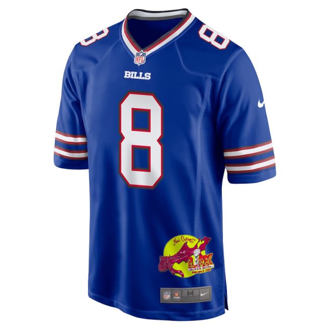 Sam Martin 8 Buffalo Bills Super Bowl LIX New Orleans Patch Game Men Jersey - Royal - Image 3