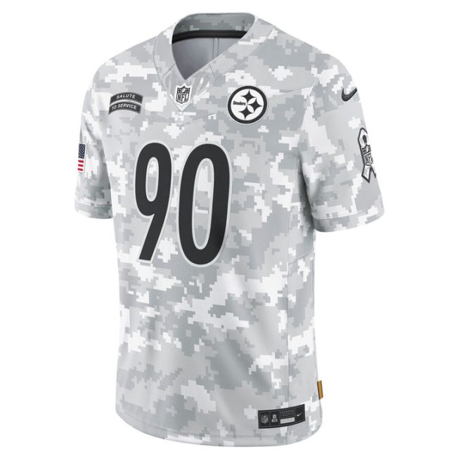 T.J. Watt Pittsburgh Steelers 2024 Salute to Service Limited Jersey - Arctic Camo - Image 2