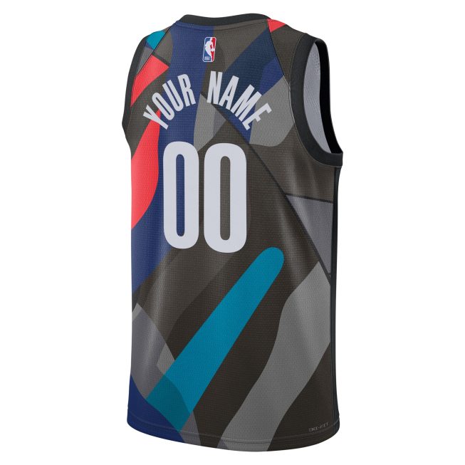 Brooklyn Nets Unisex 2023/24 Custom Swingman Jersey - Black - City Edition - Image 3