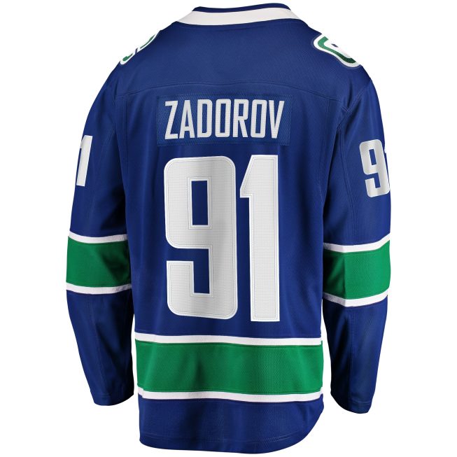 Nikita Zadorov Vancouver Canucks Fanatics Home Premier Breakaway Player Jersey - Blue - Image 3
