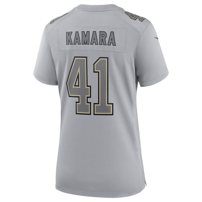 Alvin Kamara New Orleans Saints Women's Atmosphere Fashion Game Jersey - Gray - Image 3