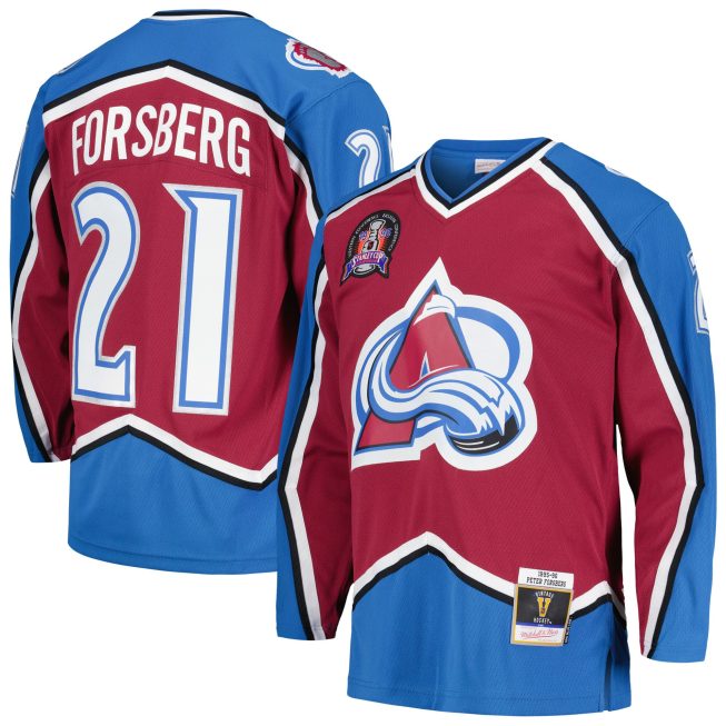 Peter Forsberg Colorado Avalanche Mitchell & Ness 1995/96 Blue Line Player Jersey - Burgundy