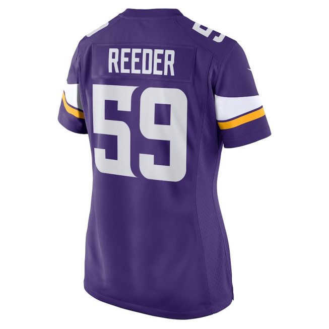Troy Reeder 59 Minnesota Vikings Women Game Jersey - Purple - Image 3