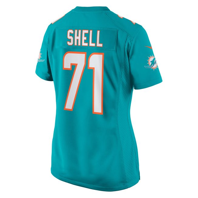 Brandon Shell Miami Dolphins Women's Home Game Player Jersey - Aqua - Image 3