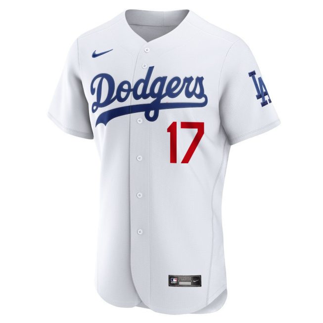 Shohei Ohtani 17 Los Angeles Dodgers Signed Sho King 2023 Home ELITE Jersey - Men White Jersey - Image 2