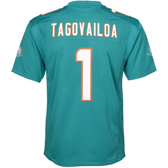 Tua Tagovailoa Miami Dolphins Youth Game Jersey - Aqua - Image 3