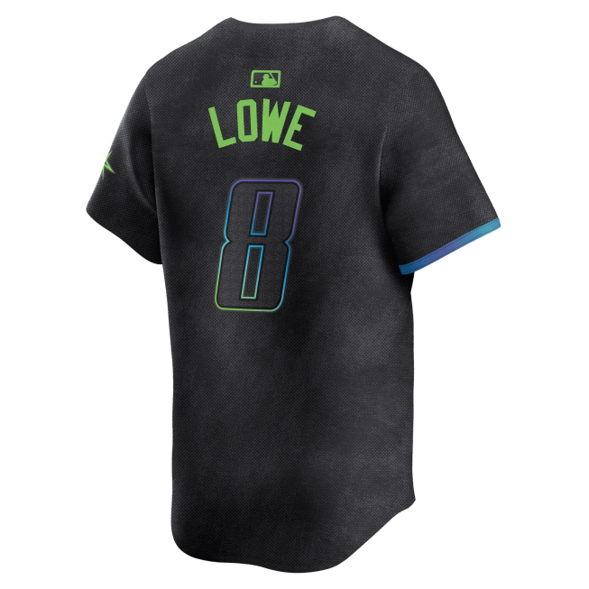 Brandon Lowe 8 Tampa Bay Rays 2024 City Connect Limited Men Jersey - Charcoal - Image 2