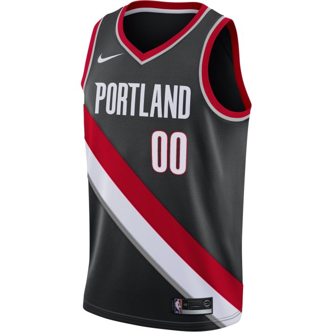 Portland Trail Blazers Swingman Custom Jersey Black - Icon Edition - Image 2