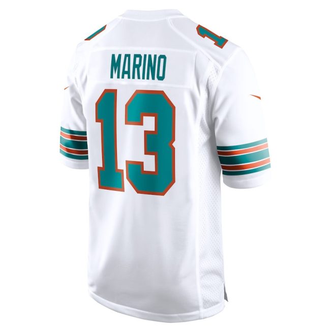 Dan Marino 13 Miami Dolphins Men Retired Jersey - White - Image 3