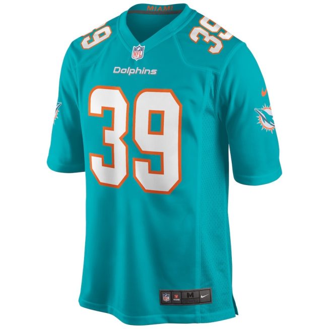 Larry Csonka 39 Miami Dolphins Men Game Retired Jersey - Aqua - Image 2