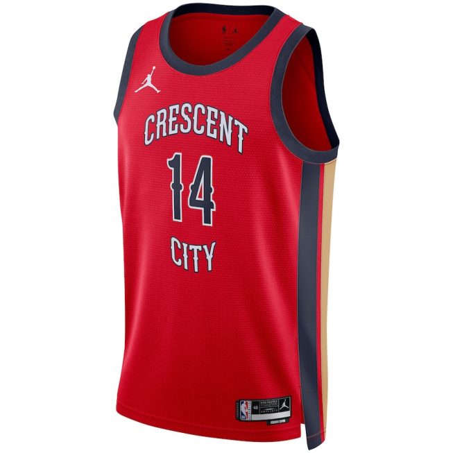 Brandon Ingram 14 New Orleans Pelicans Unisex Swingman Jersey - Statement Edition - Red - Image 2