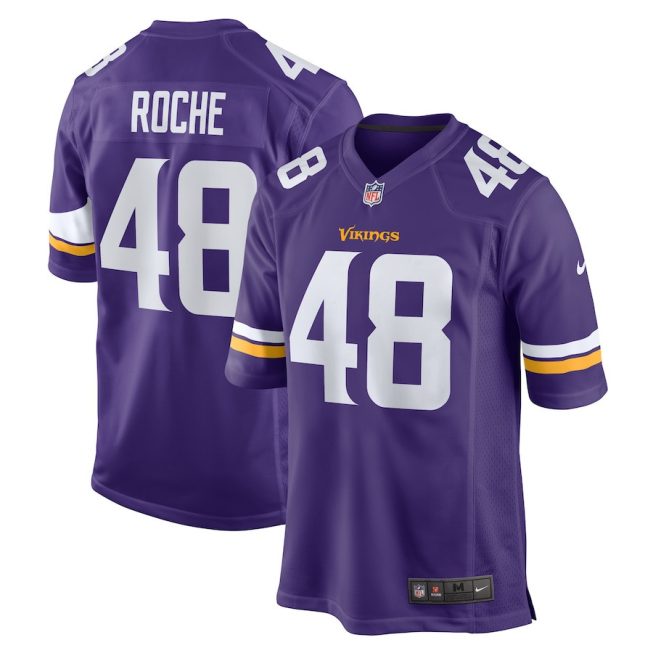Quincy Roche 48 Minnesota Vikings Team Game Men Jersey - Purple