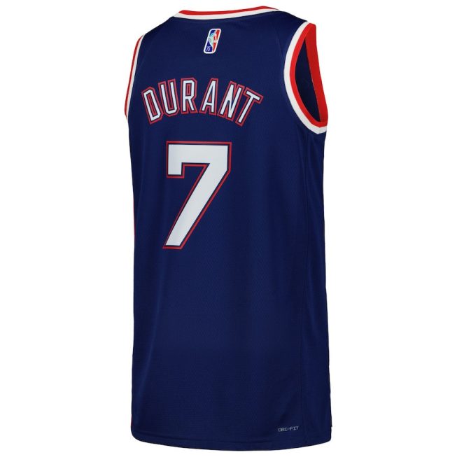 Kevin Durant 7 Brooklyn Nets Swingman Men Jersey - City Edition - Blue - Image 3