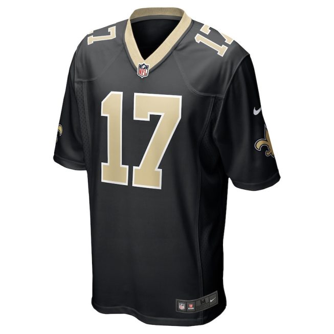 A.T. Perry 17 New Orleans Saints Men Team Game Jersey - Black - Image 2