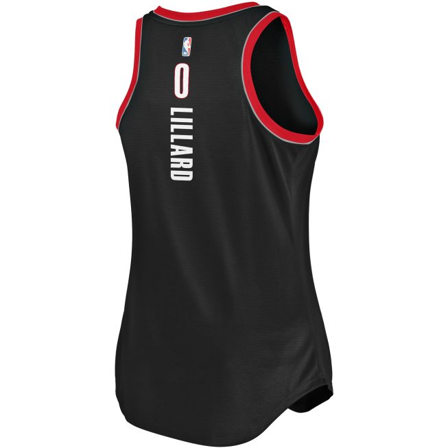 Damian Lillard Portland Trail Blazers Fanatics Women's Fast Break Tank Jersey - Icon Edition - Black - Image 3