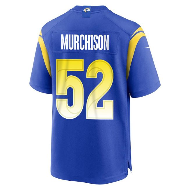 Larrell Murchison 52 Los Angeles Rams 2023 Playoffs Patch Game Men Jersey - Royal - Image 3