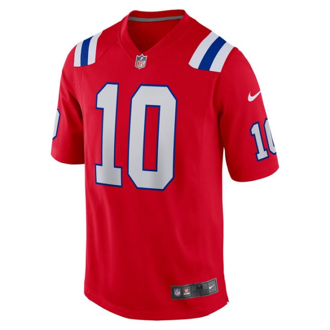 Drake Maye New England Patriots 2024 First Round Pick Player Game Jersey - Red - Image 2