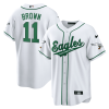 A.J. Brown 11 Philadelphia Eagles Baseball Men Jersey - White