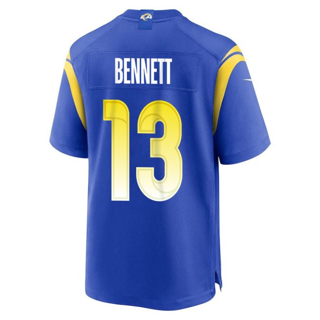 Stetson Bennett 13 Los Angeles Rams Super Bowl LIX New Orleans Patch Game Men Jersey - Royal - Image 2