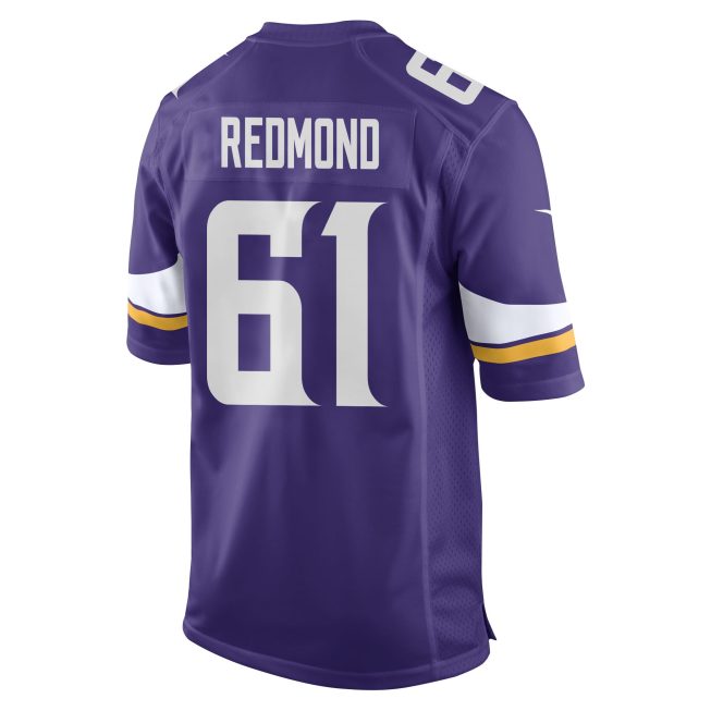 Jalen Redmond 61 Minnesota Vikings Super Bowl LIX New Orleans Patch Game Men Jersey - Purple - Image 2