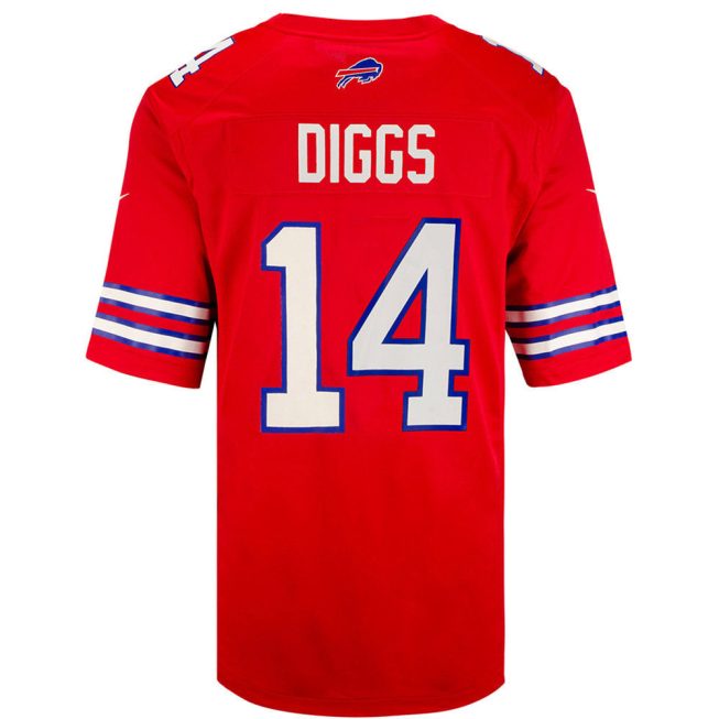 Stefon Diggs 14 Buffalo Bills Men Alternate Game Jersey - Red - Image 3