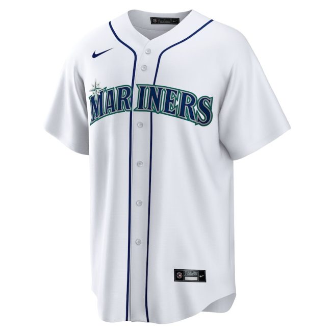 George Kirby 68 Seattle Mariners Home Men Jersey - White - Image 2